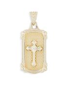 Bloomingdale's Men's Cross Dog Tag Pendant In 14k Yellow Gold - 100% Exclusive