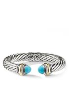 David Yurman Cable Classics Bracelet With Turquoise And 14k Gold, 10mm