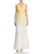 Aidan By Aidan Mattox Embellished Fluted Gown
