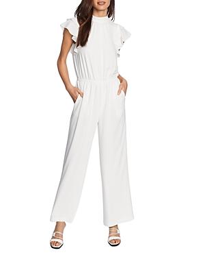 1.state Flutter-sleeve Mock Neck Jumpsuit