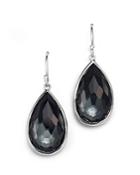Ippolita Sterling Silver Rock Candy Medium Pear Wire Earrings In Clear Quartz And Hematite