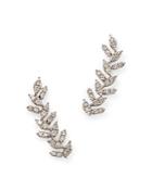 Bloomingdale's Diamond Leaf Ear Climbers In 14k White Gold, 0.50 Ct. T.w. - 100% Exclusive