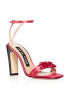 Sergio Rossi Women's Satin Bow Ankle Strap High-heel Sandals