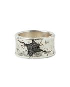 John Varvatos Men's Sterling Silver Crack Black Diamond Ring