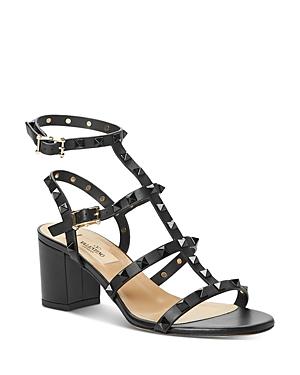 Valentino Garavani Women's Rockstud Strappy Block Heel Sandals