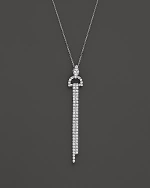 Diamond Bar Pendant Necklace In 14k White Gold, .50 Ct. T.w.