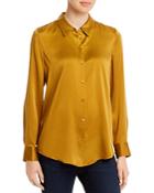 Eileen Fisher Petites Silk Button-front Blouse