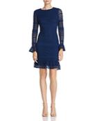 Adrianna Papell Knit Lace Bell Sleeve Dress