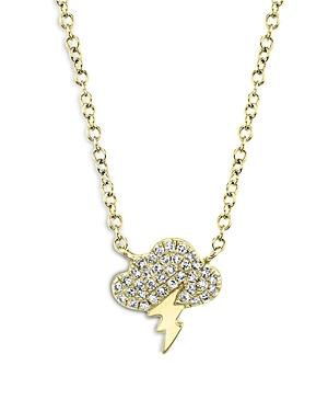 Moon & Meadow 14k Yellow Gold Diamond Storm Cloud Pendant Necklace, 18
