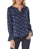 Michael Stars Pintucked Floral-print Top