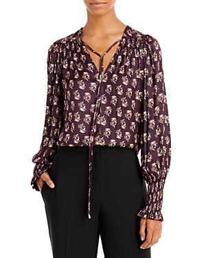 Rebecca Taylor Zia Fleur Printed Tie Top