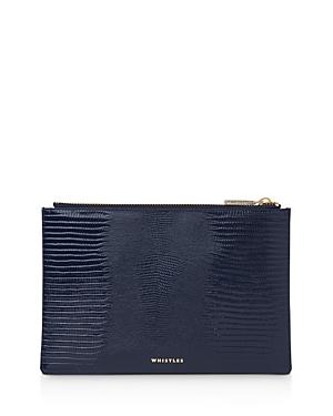Whistles Small Lizard-embossed Leather Clutch