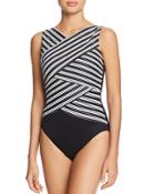 Miraclesuit Mayan Stripe Lyrd Brio One Piece Swimsuit