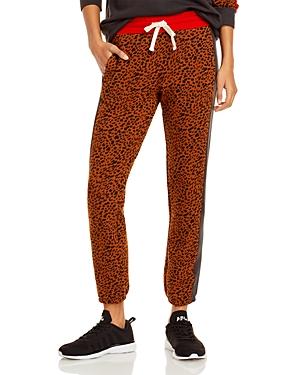 Monrow Leopard Spot Colorblock Sweatpants