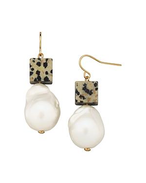 Tory Burch Baroque Cultured Freshwater Pearl & Bead Drop Earrings