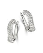 Bloomingdale's Pave Diamond Hoop Earrings In 14k White Gold, 1 Ct. T.w. - 100% Exclusive