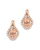 Bloomingdale's Morganite, Champagne & Brown Diamond Leverback Earrings In 14k Rose Gold - 100% Exclusive