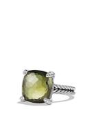 David Yurman Chatelaine Ring With Green Orchid And Diamonds