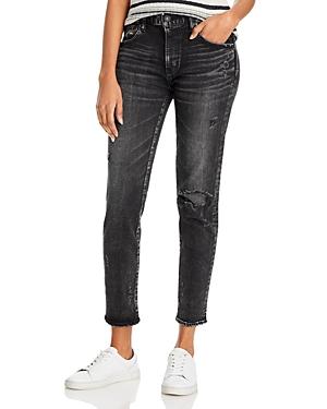 Moussy Vintage Lenwood Distressed Skinny Jeans In Black