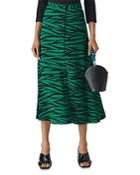 Whistles Tiger Print Button Front Skirt