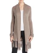 Marled Open Front Fringed Cardigan - 100% Exclusive