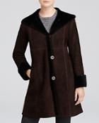 Maximilian Lamb Shearling Hooded Coat