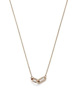Zoe Chicco 14k Yellow Gold Pave & Bead Set Diamond Double Link Collar Necklace, 14-16