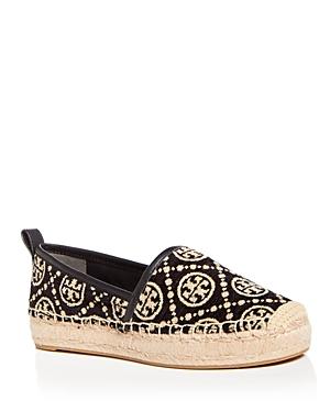 Tory Burch Women's Monogram Logo Print Espadrille Flats