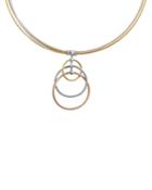 Alor Gray, Rose & Yellow Multi-strand Cable Pendant Necklace, 17