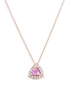 Bloomingdale's Pink Sapphire & Diamond Halo Pendant Necklace In 14k Rose Gold, 16 - 100% Exclusive