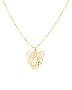 Milanesi And Co 14k Yellow Gold Tiger Pendant Necklace, 18