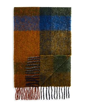 Nn07 Wool Blend Plaid Scarf