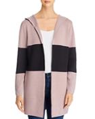 Sioni Color-block Hooded Cardigan Sweater