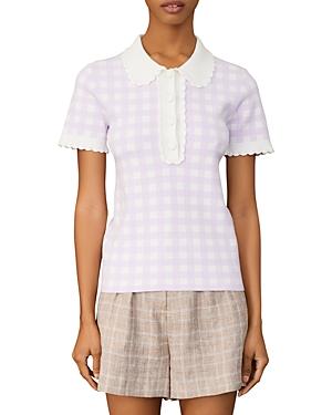 Maje Checkered Polo Top