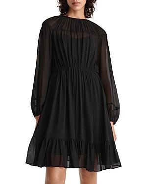 The Kooples Pure Pleated Balloon Sleeve Dress