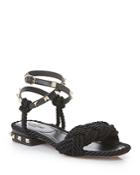 Valentino Garavani Women's Rockstud Flat Espadrille Sandals