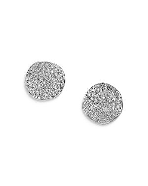 Ippolita Sterling Silver Stardust Button Earrings With Diamonds