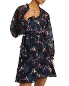 Reiss Kenzie Smudge Floral Embroidered Mini Dress