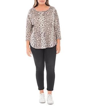 B Collection By Bobeau Curvy Plus Size Alicia Leopard Print Top