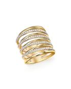 Bloomingdale's Diamond Multi Row Wide Ring In 14k Yellow Gold, 1.0 Ct. T.w. - 100% Exclusive