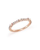 Diamond Round And Baguette Stackable Band In 14k Rose Gold, .30 Ct. T.w.