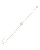 Adinas Jewels Cubic Zirconia Open Smiley Face Link Bracelet In Gold Vermeil Sterling Silver