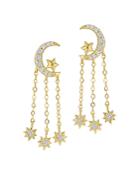 Moon & Meadow 14k Yellow Gold Diamond Moon & Star Drop Earrings - 100% Exclusive