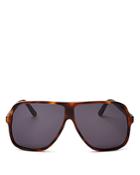 Illesteva Unisex Connecticut Havana Oversized Aviator Sunglasses, 65mm