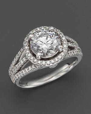 Certified Diamond Halo Ring In Platinum, 2.40 Ct. T.w.