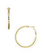 Aqua Multicolor Stone Hoop Earrings In 18k Gold-plated Sterling Silver Or Sterling Silver - 100% Exclusive