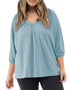 B Collection By Bobeau Curvy Rosamonde Shirred Knit Top