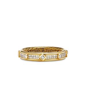 David Yurman 18k Yellow Gold Modern Renaissance Ring With Full Pave Diamonds