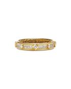 David Yurman 18k Yellow Gold Modern Renaissance Ring With Full Pave Diamonds