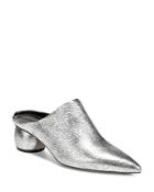 Vince Women's Eaton Metallic Leather Pointed Toe Mules
